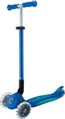 Mini-trottinette Globber | Lampes pliables Primo Plus | Bleu Marine - Vert Émeraude