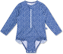 Les essentiels de la natation | Maillot de bain filles 62/68 | Léopard bleu