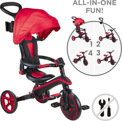 Globber Laufrad / Dreirad | Trike Explorer 4 in 1 Foldable | Rot