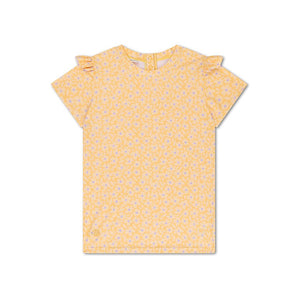 Swim Essentials | T-shirt UV unisexe à manches courtes | Yellow Flowers
