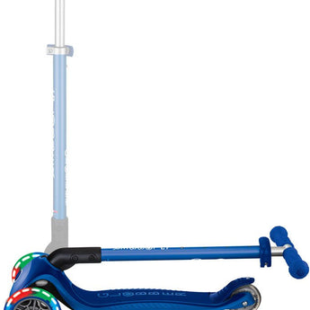 Globber Mini Scooter | Primo Foldable Plus Lights | Blue - Funwheel