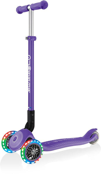 Globber Mini Scooter | Primo Foldable Plus Lights | Violet - Funwheel