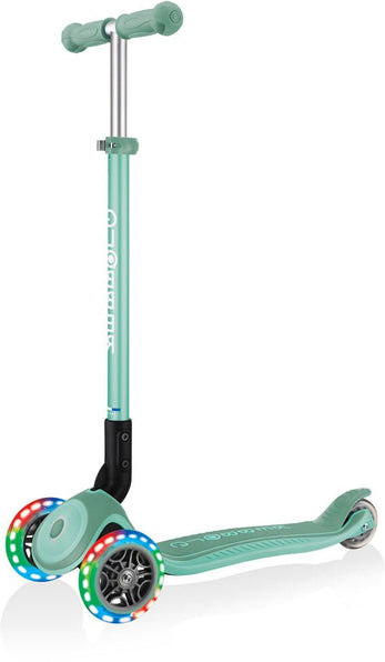 Globber Mini Scooter | Primo Foldable Plus Lights | Mint - Funwheel