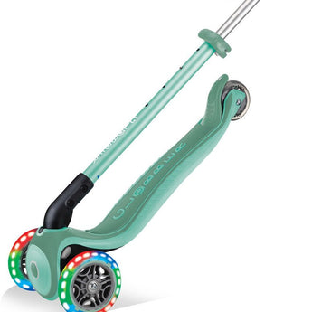 Globber Mini Scooter | Primo Foldable Plus Lights | Mint - Funwheel