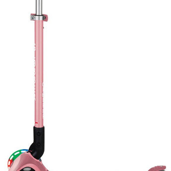 Globber Mini Scooter | Primo Foldable Plus Lights | Pastel Pink - Funwheel