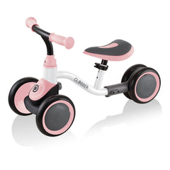 Draisienne Globber / quatre roues | Vélo d'apprentissage | Blanc-rose pastel