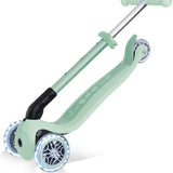 Globber Mini Scooter | JUNIOR Foldable Lights Eco | Pistachio - Funwheel