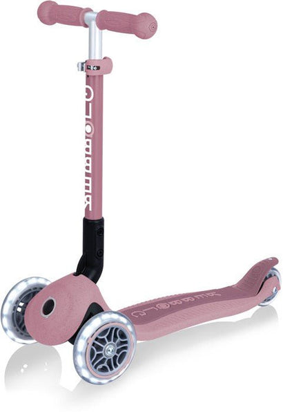 Globber Mini Scooter | JUNIOR Foldable Lights Eco | Berry - Funwheel