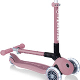 Globber Mini Scooter | JUNIOR Foldable Lights Eco | Berry - Funwheel