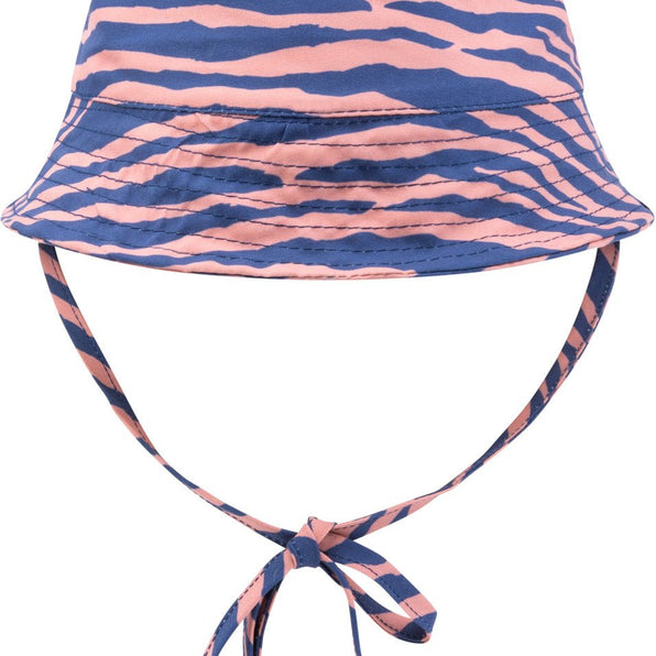 Blue Orange Zebra Striped Sunhat 1