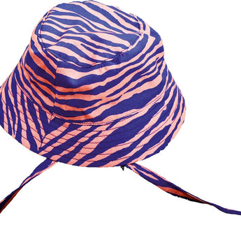 Blue Orange Zebra Striped Sunhat 2