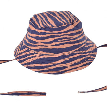 Blue Orange Zebra Striped Sunhat 3