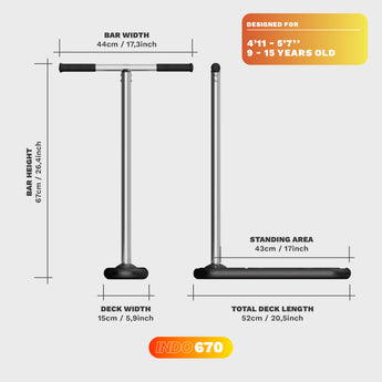 Indo | Trampolin Scooter | 670 | schwarz - Funwheel