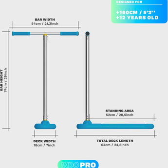 Indo Trampolin Scooter | PRO | blau - Funwheel