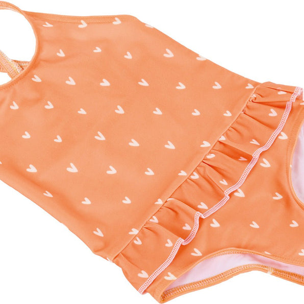 Orange Hearts Girls Bathing Suit 5