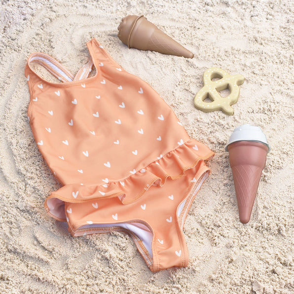 Swim Essentials | Swimsuit girls 98/104 | Orange Hearts