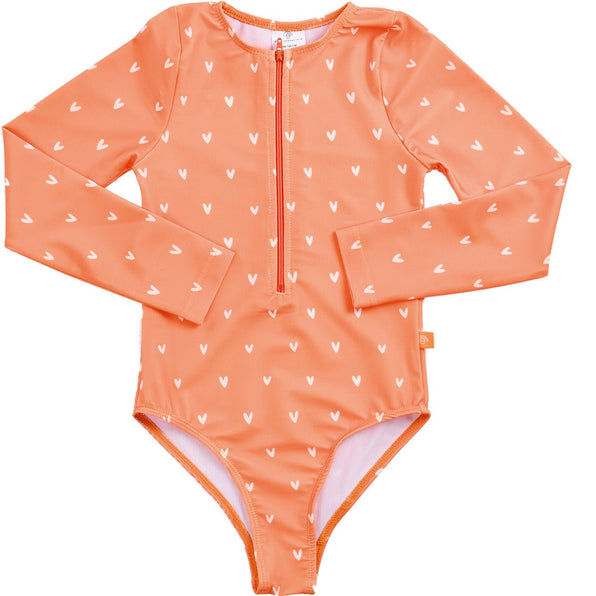 Orange Hearts Girls Rashguard 1