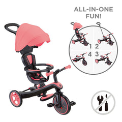 Globber Laufrad / Dreirad | Trike Explorer 4 in 1 | Pink