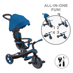 Globber Laufrad / Dreirad | Trike Explorer 4 in 1 | Royal blau