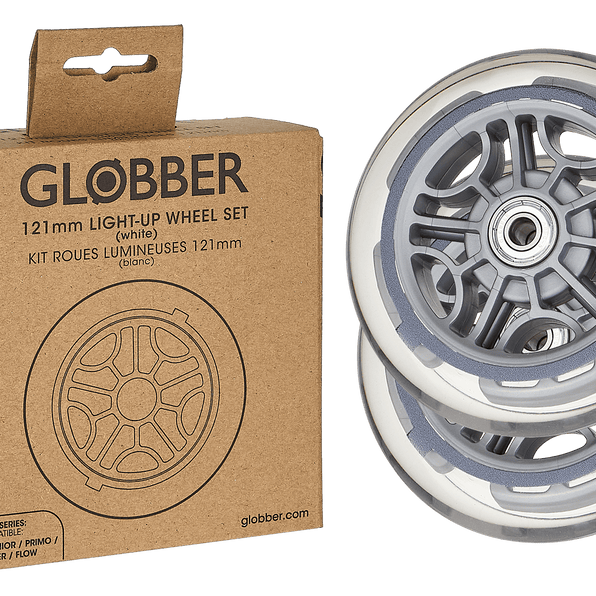 Globber | Light-Up Wheel Set | 121mm | White