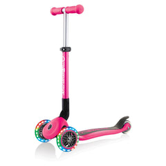 Globber Mini Scooter | Junior Foldable Lights | Neon pink