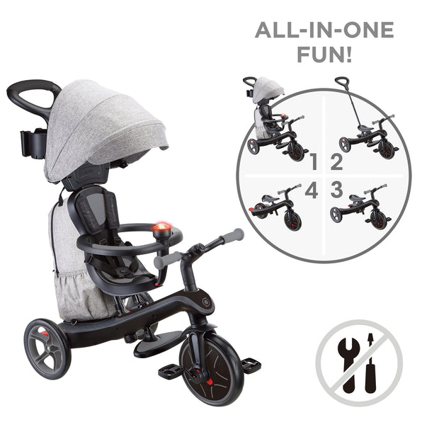 Globber | Trike Explorer 4 in 1 Deluxe Play | Black Grey