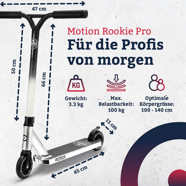 Motion Freestyle Scooter | Rookie Pro | Schwarz-weiss