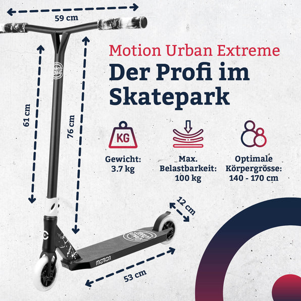 Motion Freestyle Scooter | Urban Extreme | Schwarz-weiss