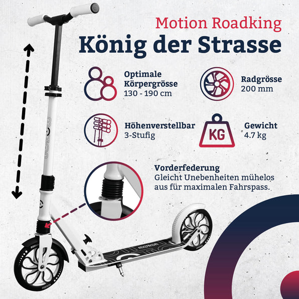 Motion Scooter | Road King 200mm | Weiss