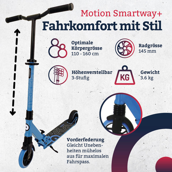 Motion Scooter | Smartway+ 145mm | Blau