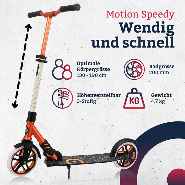 Motion Scooter | Speedy + 200mm | Salmon-White