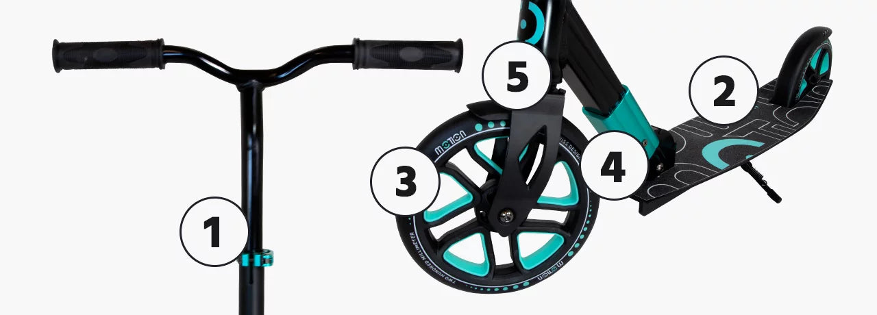Bestandteile eines Scooters im Überblick