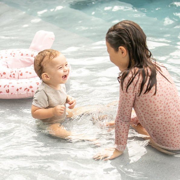 Swim Essentials | Baby Swim Seat 0-1 Years | Old Pink Leopard