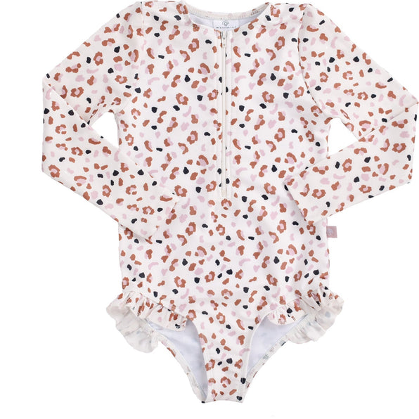 Swim Essentials | Swimsuit Girls 86/92 | Khaki Leopard