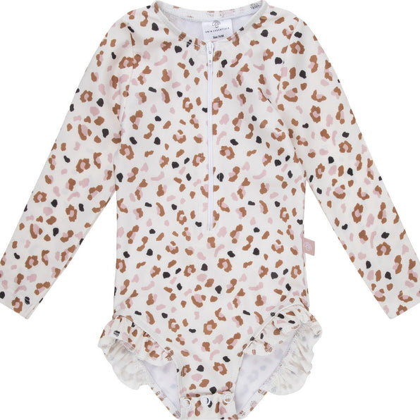 Swim Essentials | Swimsuit Girls 86/92 | Khaki Leopard