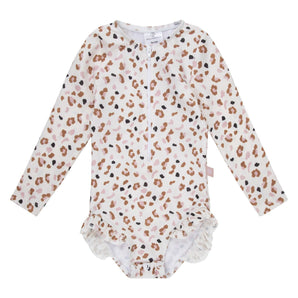 Les essentiels de la natation | Maillot de bain filles 62/68 | Léopard kaki