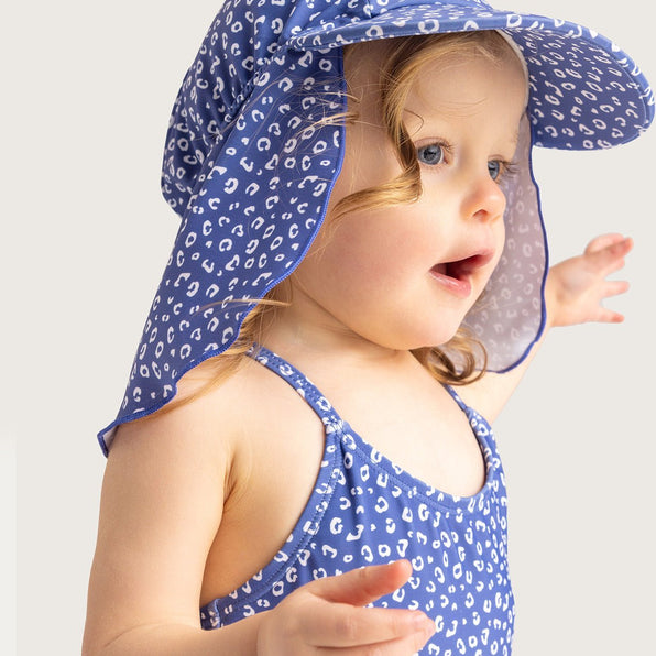 Swim Essentials | UV Sun Hat | 2-4 Years | Blue Leopard