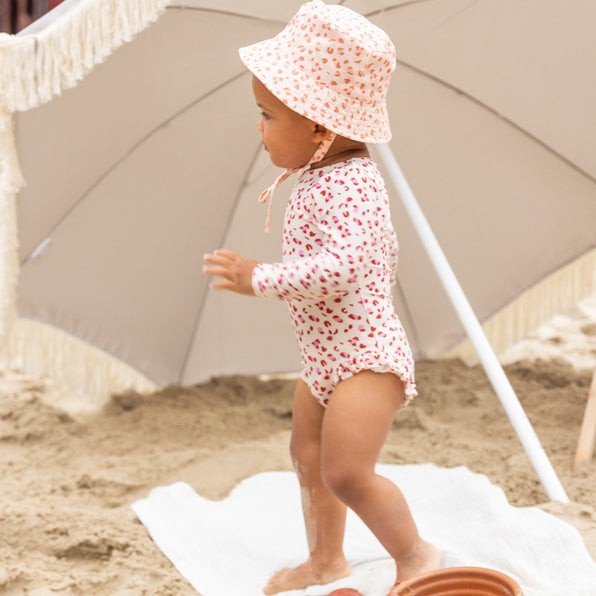 Swim Essentials | UV Sun Hat | 2-4 Years | Old Pink Leopard