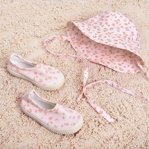 Les essentiels de la natation | Chapeau de soleil UV | 2-4 ans | Léopard vieux rose